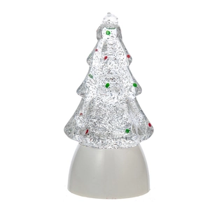 Christmas tree crystal ball music box with sparkling glitter and glowing festive light