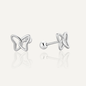 925 Sterling Silver Butterfly Stud Earrings Minimalist Silver Insect Earrings With Screw Ball Back Fashion Jewelry For Women