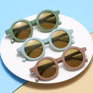 Retro Round Kids Sunglasses UV Protection Plastic Frame Resin Lens Lightweight Outdoor Eyewear For Toddler Boys Girls