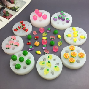 Silicone resin molds for DIY miniature fruits like peach, grape and citrus