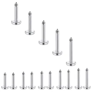 316L Stainless Steel Lip Stud Replacement Bar DIY Piercing Accessory Smooth Minimalist Body Jewelry For Men Women Silver