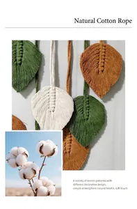 Gros plan détaillé de la tapisserie en coton faite main montrant les fibres naturelles