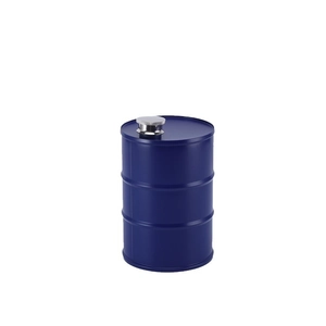 750ml blue stainless steel gasoline barrel shaped camping hip flask with silver screw cap