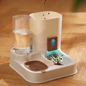 Distributeur automatique de nourriture et d'eau avec couvercle coulissant pour animaux