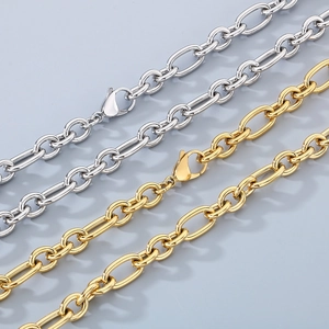 Chunky Chain Necklace And Bracelet Titanium Steel Jewelry Unisex Fashion Minimalist Industrial Style Polished Links