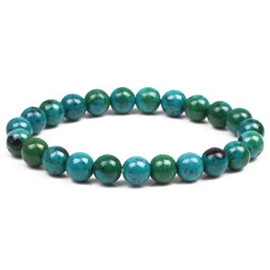 8mm Phoenix Lapis Lazuli beaded bracelet with natural blue-green gemstone textures