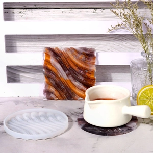 Stampo in silicone per sottobicchieri a onde oceaniche con texture per artigianato