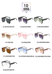 Collection de dix lunettes de soleil carrées surdimensionnées en plusieurs coloris
