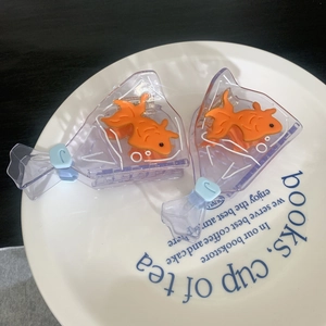 Pinces à cheveux créatives en acétate motif sac de poisson rouge violet transparent et orange