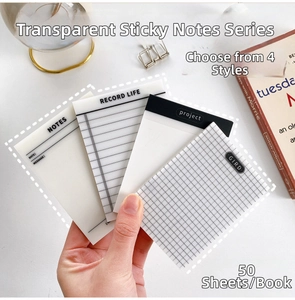 Translucent PET sticky notes in grid and lined styles for organized office planning