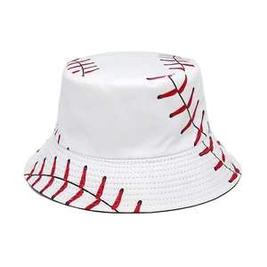 Bucket Hat Polyester Cotton Baseball Stitch Print Sun Protection Outdoor Travel Vintage Fisherman Hat For Women And Men
