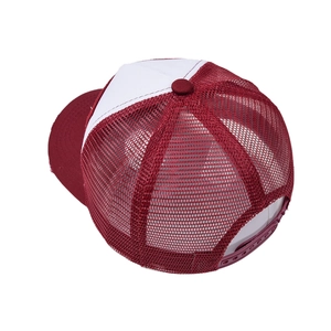 Casquette trucker classique bordeaux et blanc avec filet et fermeture arrière réglable