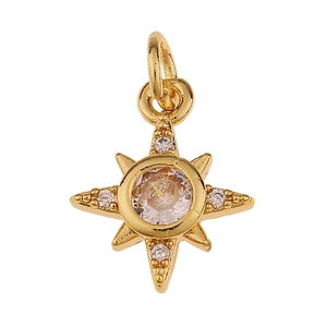 Colgante de estrella dorada minimalista con circonitas para diseños de joyas DIY