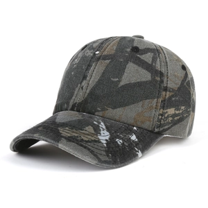 Casquette de baseball camouflage avec motif de feuilles réalistes et visière courbée de plein air