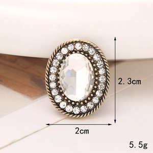 Dettaglio macro dello charm per scarpe ovale vintage con strass e bordo in bronzo