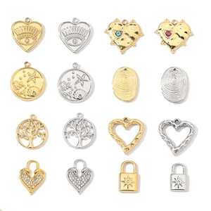 Pendentifs En Acier Inoxydable Pour Fabrication Bijoux DIY Arbre De Vie Mauvais Œil Étoile Mer Cœur Verrou Strass