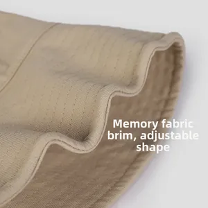 Detail of sun hat brim with built-in memory wire for custom shaping and styling