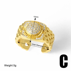 Detailed view of 18k gold plated ring showing 12mm width and 17mm inner diameter