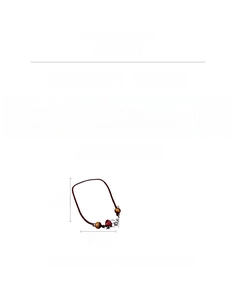 Tiger eye beaded necklace with a red strawberry pendant and flower charm detail