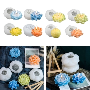 3D Succulent Lotus Bloem Siliconen Mal Voor DIY Geurkaarsen Maken Zeep Aromatherapie Gips Ornament Knutselen
