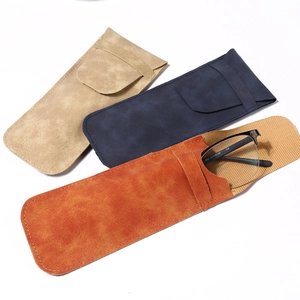 Vintage Soft PU Leather Glasses Pouch Portable Anti Scratch Eyewear Protection Bag Retro Sunglasses Case Cover
