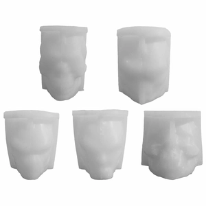 Five-piece Halloween stitched skull silicone molds for DIY scented candles and gypsum crafts