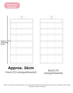 Hangende Oxford organizer met 30 vakken, dubbelzijdig ontwerp en afmetingen 77x36 cm