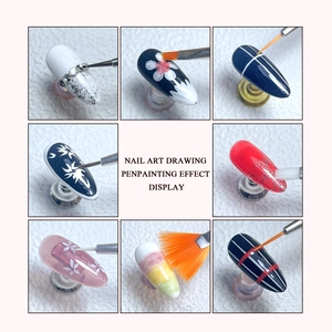 Kit de 15 pinceaux nail art professionnel avec palette en résine pour dessin d'ongles