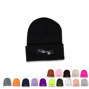 Bonnet En Tricot Acrylique Chaud Hiver Automne Création D'Adam Mains Broderie Décontracté Tendance Unisexe À Revers