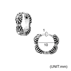 Detailed macro view showing the 10mm inner diameter of these vintage punk hoop earrings