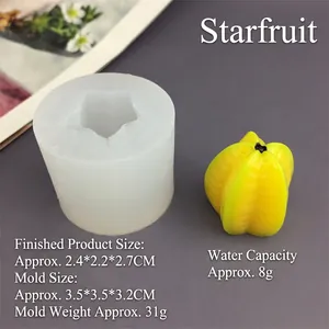 Starfruit shaped silicone mold for mini fruit mousse cake and fondant chocolate making