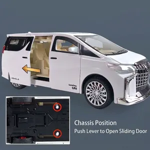 White die-cast toy car with six opening doors and authentic sideslip functional design