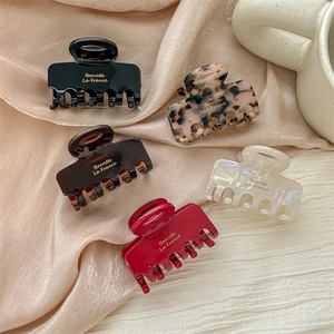 French Style Acetate Hair Claw Clip Elegant Large Shark Clip Minimalist Nonslip Hairpin Headwear For Women