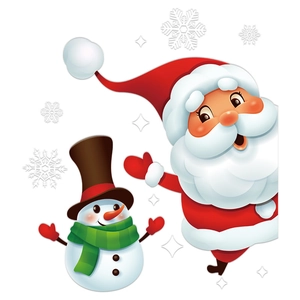 Christmas static window stickers featuring Santa Claus and snowman for holiday decoration