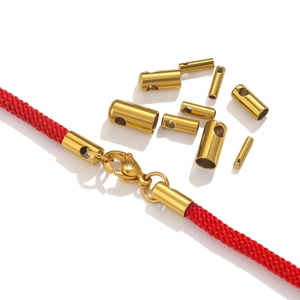 Gold stainless steel snake head crimp ends and lobster clasp for DIY jewelry making