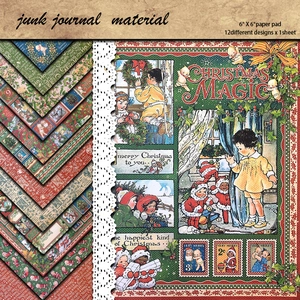 Vintage Christmas Magic Scrapbook Paper Decorative Craft Material For Junk Journal DIY Cards Victorian Style