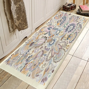 Bohemian Mandala Print Floor Mat Flannel Polyester Absorbent Anti-Slip Rug For Living Room Bedroom Bathroom Entrance Door