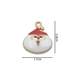 Detail view of Santa Claus alloy pendant with 2.0cm height and 1.7cm width dimensions