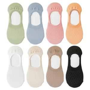 Eight pairs of mesh breathable low-cut invisible liner socks for women in assorted colors