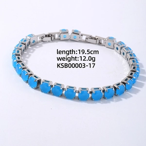 Blue zircon tennis bracelet 19.5cm length and 12.0g weight product specification