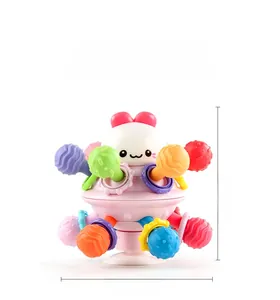 Baby Atomic Sphere teething rattle toy dimensions showing 11CM height and 10CM width