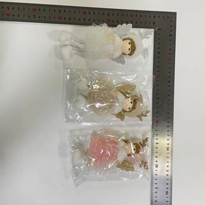 Three sequined angel doll ornaments with mesh skirts, measuring approximately 15-20cm tall