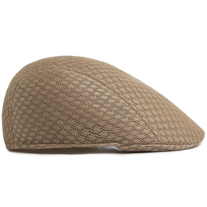 Breathable khaki mesh ivy cap with classic flat brim and ventilated sun protection design