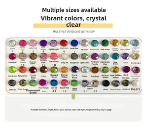 Detailed catalog showing 52 colors of self-adhesive face gems and body crystal stickers