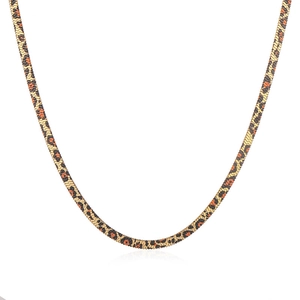 5mm leopard print stainless steel snake bone chain necklace in gold finish