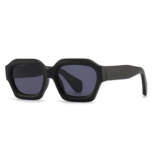 Irregular Polygonal Sunglasses Geometric PC Thick Frame Retro French Style UV400 Protection For Men And Women