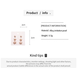 Detail showing weight specifications and alloy starfish earring set dimensions