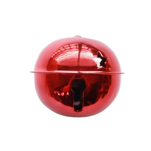 8cm red glossy metal star Christmas bell ornament for holiday tree decoration