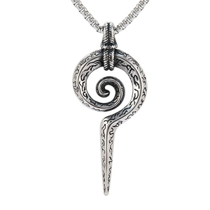 Retro Stainless Steel Alloy Snake Scepter Robot Pendant Necklace Vintage Punk Distressed Totem Jewelry For Men Women Necklaces