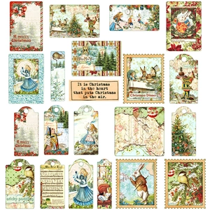 Set of 40 Alice in Wonderland Christmas stickers for phone cases and water bottles
